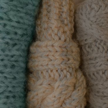Close-up of Hyosung’s functional fabrics showcasing various textures and colors